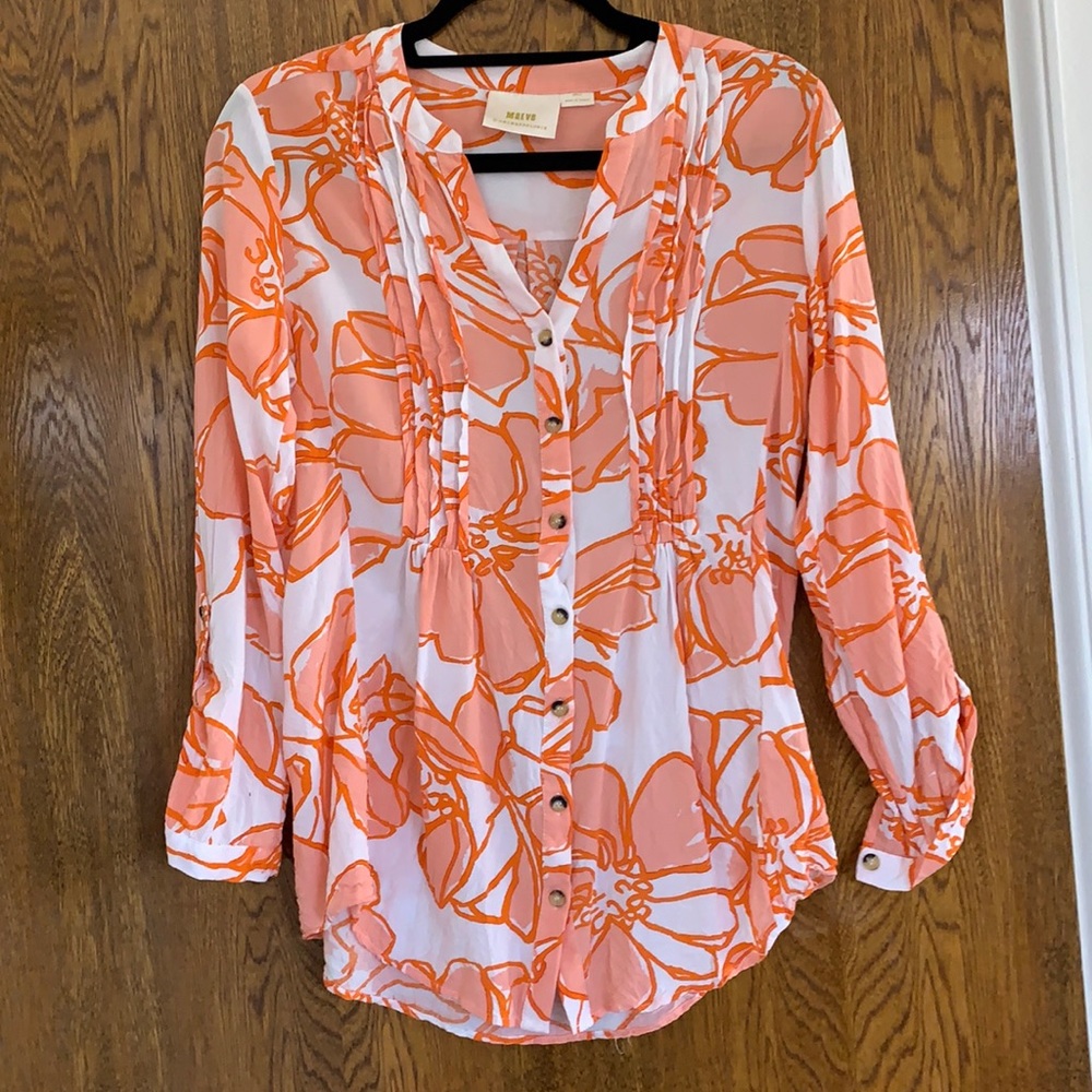 Anthropologie floral lightweight blouse